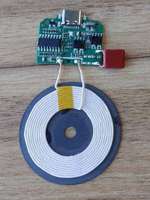 ماژول شارژر بی‌سیم 15W — کویل 45mm و ورودی Type-C