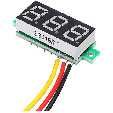3-digit-dc-voltmeter-module ماژول ولت متر ۳ رقمی ۰ تا ۱۰۰ ولت DC سایز ۰.۲۸ اینچ قرمز